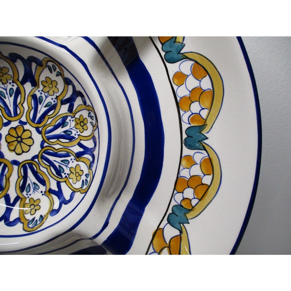 Vintage Decor Hand Painted BIA China Vibrant 4 Section Serving Veg Tray/Platter - Picture 4 of 6